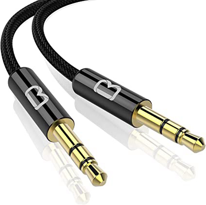 Beikell Cable de Audio Jack, Cable Audio 3.5mm Macho Macho Nylon Trenzado Cable Auxiliar Estéreo para Audio de Coche, Altavoz, Ordenador, Auriculares, iPhone, iPod, iPad, Echo Dot, MP3 y Más(1.2M)