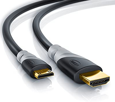 CSL - 10m Metros Cable Mini HDMI 1.4a 2.0 Alta Velocidad con AUTÉNTICA compatibilidad 3D y Ethernet - Apto para Full HD Ultra HD HD Ready 3D - 1080p 2160p 4k