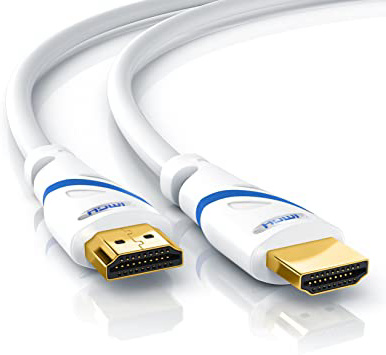 CSL-Computer Primewire - 10,0m Ultra HD 4k Cable HDMI - HDMI 2.0 - Alta Velocidad con Canal de Ethernet - 4K Ultra HD 2160p 60Hz Full HD 1080p - 3D ARC CEC HDCP - Blindaje Triple - 18 Gbit s - Blanco