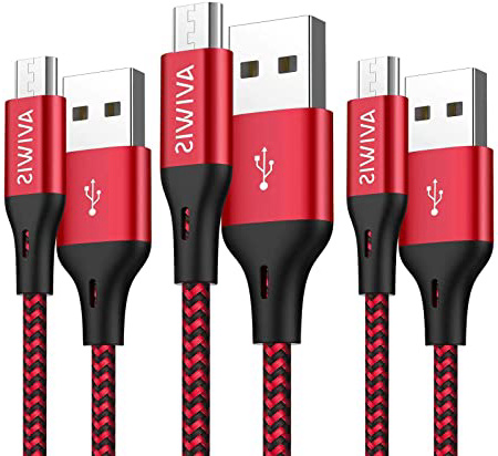 
                
                    
                    
                

                
                    
                    
                        Cable Micro USB, AVIWIS [3-Unidades 2M] Cargador Micro USB Trenzado de Nylon Carga Rápida y Sincronizació Compatible with Android Samsung Galaxy S7/ S6/ J5/ J6/ J7,Huawei,Kindle,Nexus
                    
                

                
                    
                    
                
            