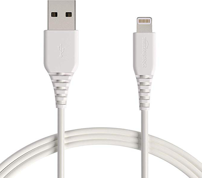 AmazonBasics – Cable de USB A a Lightning, con certificación MFi de Apple - Blanco, 0,9 m