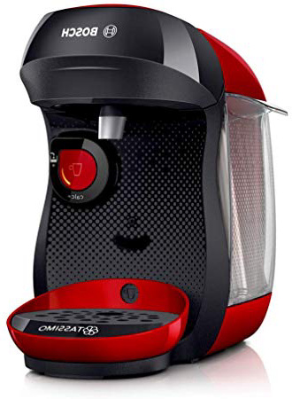 Bosch TAS1003 TASSIMO Happy Cafetera de cápsulas, 1400 W, color rojo y negro