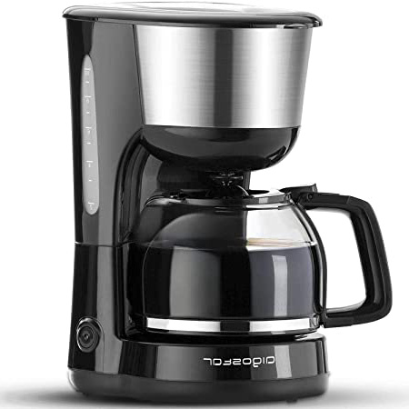 Aigostar Chocolate 30HIK–Máquina de Café, 1000w Cafetera de Filtro, con Filtro Reutilizable, Función Recalentar y Mantener Caliente. Sistema Antigoteo. 1,25l(10 Tazas), Libre de BPA. Diseño Exclusivo.