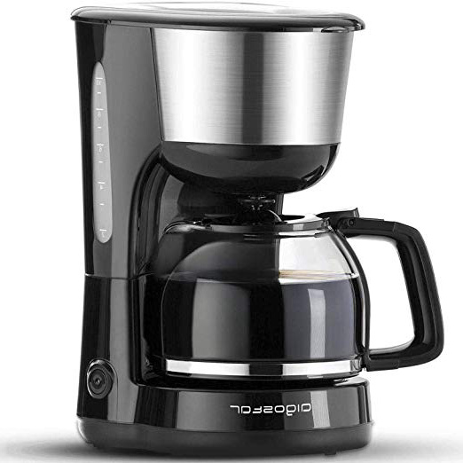 Aigostar Chocolate 30HIK–Máquina de Café, 1000w Cafetera de Filtro, con Filtro Reutilizable, Función Recalentar y Mantener Caliente. Sistema Antigoteo. 1,25l(10 Tazas), Libre de BPA. Diseño Exclusivo.