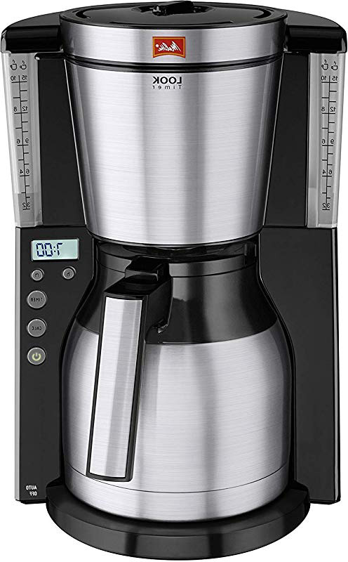 Melitta Look IV Therm Timer Cafetera de Filtro, 1000 W, Negro/Acero Inoxidable Mate