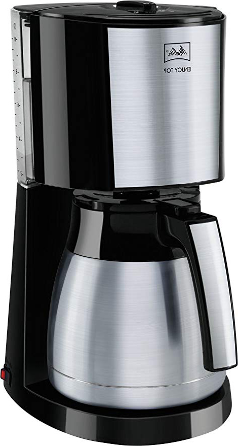 Melitta Cafetera de filtro con jarra isotérmica de acero inoxidable, Selector de aroma, Enjoy Top Therm, Negro/Acero inoxidable mate, 1017-08