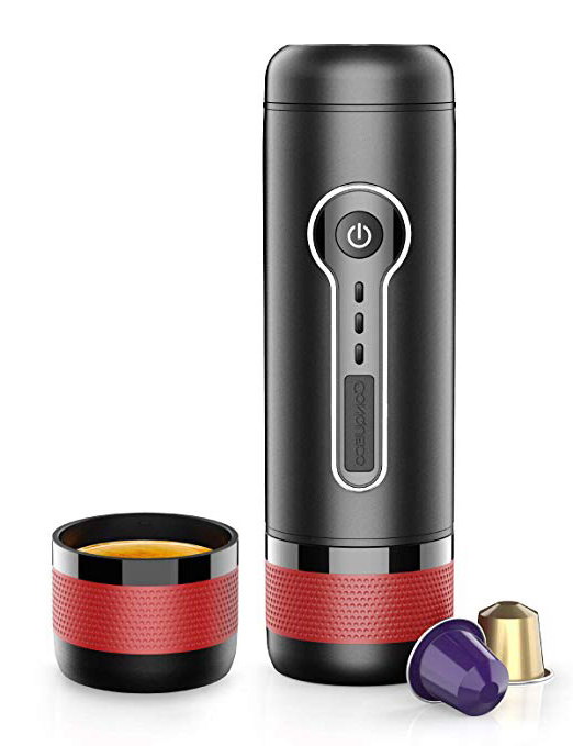 CONQUECO cafetera express portatil Máquina automática 15 Bares Presión Cafetera Eléctrica Operación One-Button Cafetera para Viajes y Exterior Libre de BPA