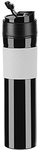 Fdit Portátil Mini Máquina de Espresso Mano Presión Caffe Máquina de Espresso Compacto Manual Cafetera para Oficina Casa Viajes Aire Libre (Negro)