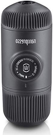 WACACO Nanopresso Máquina de Café Espresso Portátil, Versión Mejorada de Minipresso, 18 Bar de Presión, Cafetera de Viaje Extra Pequeña, Operada Manualmente, compatible con cafe molido, Gris