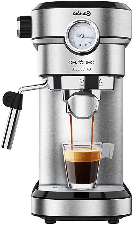 Cecotec Cafetera express Cafelizzia 790 Steel Pro. Acero Inoxidable, Sistema Thermoblock, 20 Bares, ModoAuto 1 y 2 Cafés, Vaporizador Orientable, Conducto de agua para Infusiones