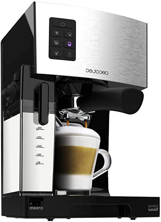 Cecotec Power Instant-ccino Cafetera Express Semiautomática, Tanque de Leche, Cappuccino en un Solo Paso, 20 Bares de Presión y Sistema Thermoblock, INOX