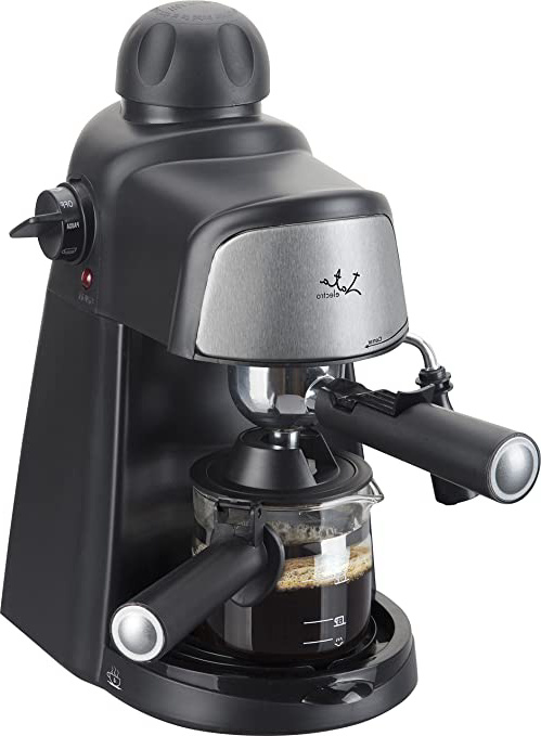 Jata CA704 Cafetera por hidropresión. Para 2-4 cafés expresso. 3,5 bar 4 posiciones. Filtro de acero inoxidable. Con diseño compacto para almacenar de maner sencilla.