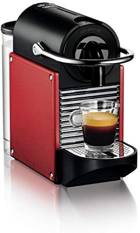 Nespresso De'Longhi Pixie EN125R - Cafetera monodosis de cápsulas Nespresso, 19 bares, apagado automático, color rojo carmín