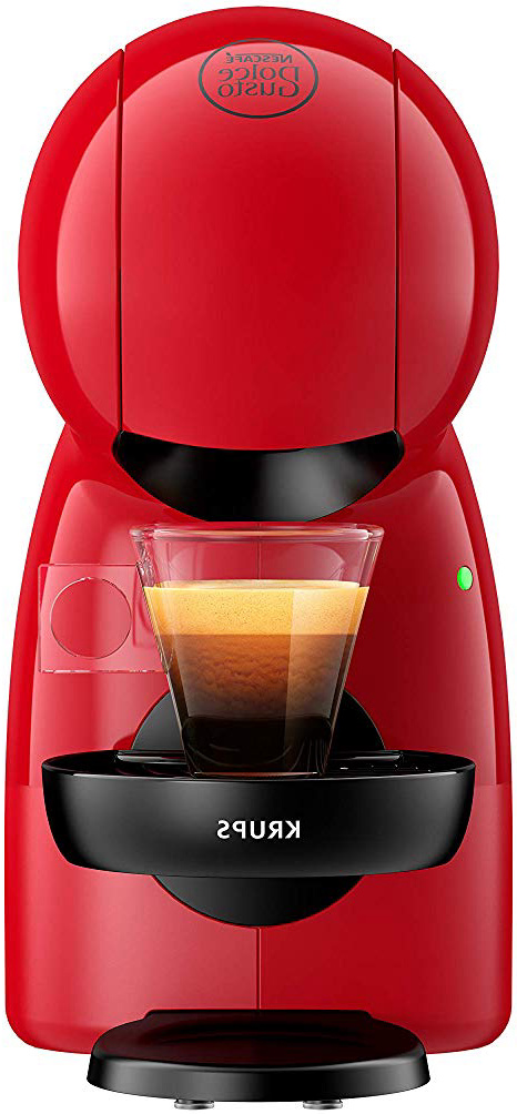 Krups Piccolo KP1A05 - Cafetera cápsulas Nestlé Dolce Gusto de 15 bares de presión y 1500 W de potencia con depósito de 0,8 L, monodosis multibebidas frías y calientes, manual, color rojo y negro
