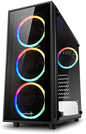 Sharkoon TG4 RGB - Caja de Ordenador, PC Gaming, Semitorre ATX, Negro