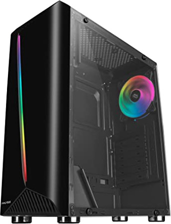 Mars Gaming MCX, Caja PC ATX, Cristal Templado, Ventilador RGB DUAL RING, Negro