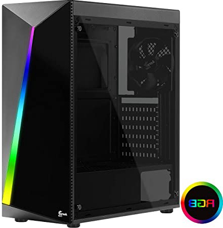 Aerocool SHARD, caja de PC, ATX, panel acrílico, RGB 13 modos, ventilador 12cm