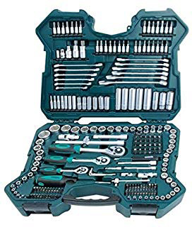 Mannesmann M98430 - Maletín con llaves de vaso y otras herramientas (215 piezas, tamaño: 12x36x51 cm)