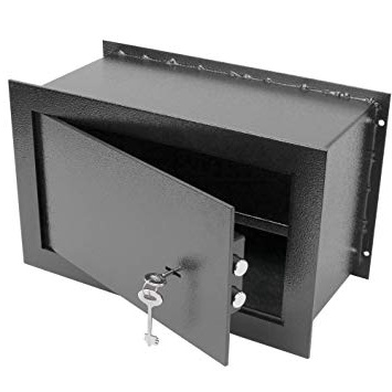 PrimeMatik - Caja Fuerte de Seguridad empotrada de Acero con Llaves 40x20x25cm Negra