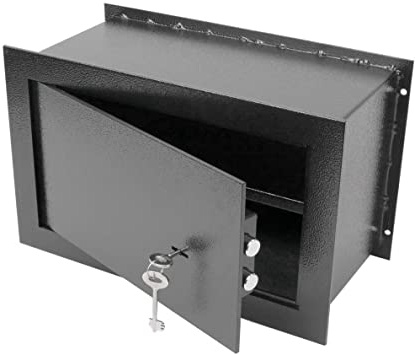 PrimeMatik - Caja Fuerte de Seguridad empotrada de Acero con Llaves 31x15x21cm Negra