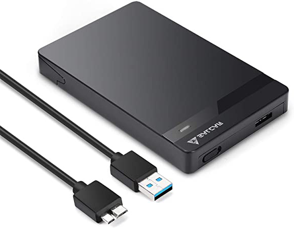 SALCAR Carcasa USB 3.0 para Discos Duros HDD SSD de 2.5", Estuche, Adaptador, Estuche para HDD y SSD SATA de 9,5mm 7mm 2,5" con Cable USB 3.0, no Requiere Herramientas.