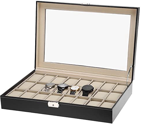 Cajas para relojes estuche de relojes 24 compartimentos para joyero relojes