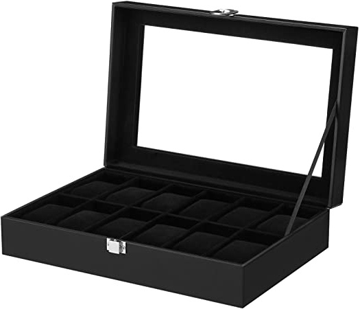 SONGMICS JWB12B - Caja de presentación para 12 Relojes