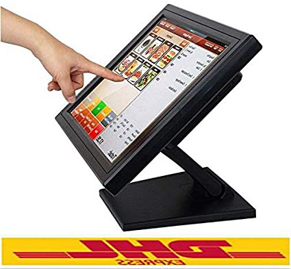 Yunrux - Monitor de caja registradora (15 pulgadas, pantalla táctil, USB, POS LCD, monitor de 170 grados, pantalla táctil para sistema de caja registradora, resolución 1024 x 768, VGA)