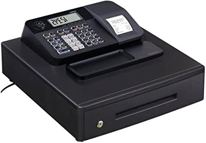 Casio SE-G1MB - Caja registradora (cajón grande para dinero, impresora y pantalla para cliente), color negro