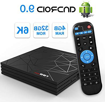 Android TV Box,T95 MAX Android 9.0 TV Box 4GB RAM/32GB ROM H6 Quad-Core Soporte 2.4Ghz WiFi 6K HDMI DLNA 3D Smart TV Box