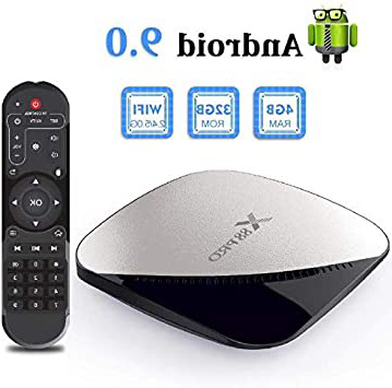 X88 Pro Android 9.0 TV Box 4GB RAM 32GB ROM RK3318 Quad-Core 64 bit Cortex-A53 CPU Penta-Core Mali-450 GPU 2.4GHz and 5GHz Dual Band WiFi H.265 4K Media Player