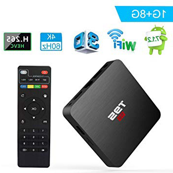 Android TV Box, Android 7.1 TV Box T95 S2 1GB RAM 8GB ROM Amlogic S905W Quad Core 64 bits 2.4GHz WiFi H.265 decodificación de Video Smart 4K TV Box