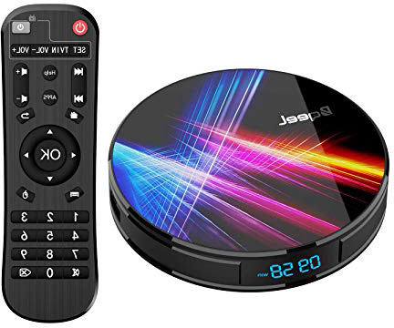 Última 9.0 TV Box 【4GB RAM+32GB ROM】 Bqeel Android TV Box RK3318 Quad-Core 64bit Cortex-A53 Soporte 2k*4K, WiFi 2.4G/5G,BT 4.0 , USB 3.0 Smart TV Box