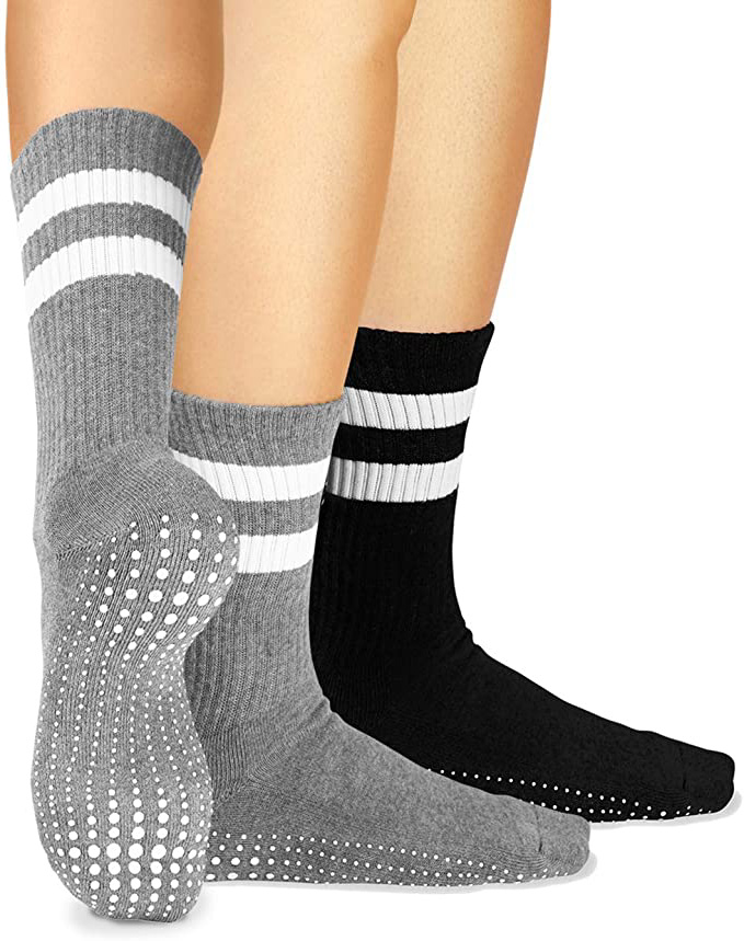 LA Active Calcetines Antideslizantes - para Yoga Pilates Ballet Barre Mujer Hombre Hospital - Crew