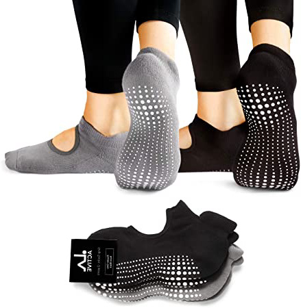 LA Active Calcetines Antideslizantes - para Yoga Pilates Ballet Barre Mujer Hombre - Ballet
