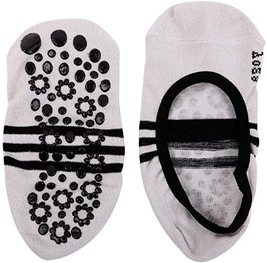 CAOLATOR.Calcetines de Yoga o Pilates Antideslizante Deporte Mujer Colchoneta Deporte Accesorios Calcetín para Ballet Barra Fitness Danza-Blanco