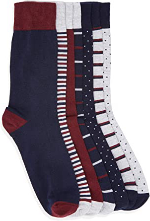 Marca Amazon - find. Calcetines por Media Pierna de Algodón Hombre, Pack de 7
