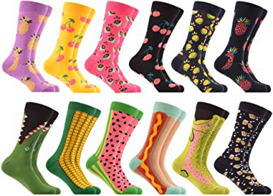 WeciBor Calcetines Hasta La Pantorrilla Para Hombre Estampados Hombres Ocasionales Calcetines Divertidos Impresos de Algodón de Pintura Famosa de Arte Calcetines de Colores de moda