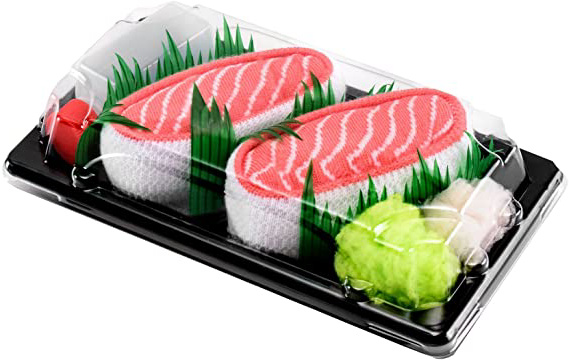 Rainbow Socks - Mujer Hombre Calcetines Sushi Salmón - 1 Par