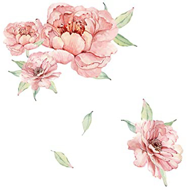 Amlaiworld Pegatinas de Pared de Flores, Flores de peonía Rosa Arte de la Pared calcomanías calcomanías Kids Nursery Room decoración del hogar Regalo de Boda