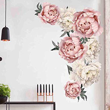 Etiqueta de la Pared Pegatinas Flores de peonía Rosa Etiqueta de la Pared calcomanías de vivero de niños habitación para el hogar Regalo de la decoración