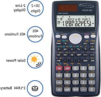 Calculadora científica avanzada, 401 funciones pantalla LCD de 2 líneas, doble potencia, ingeniería, oficina de negocios, escuela secundaria media, estudiante SAT/AP calculadora de prueba