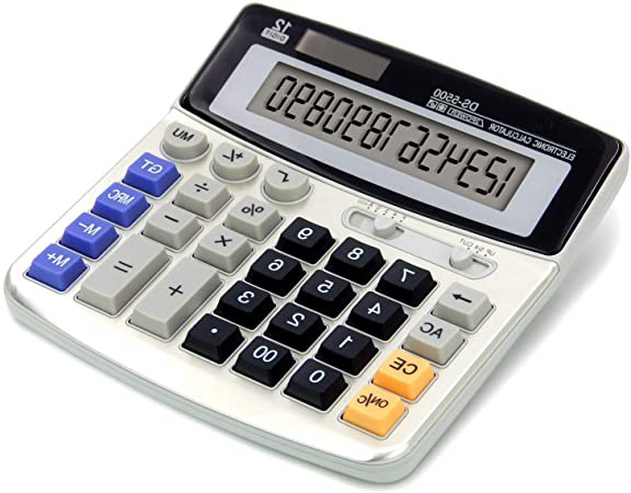 OFFIDIX oficina escritorio calculadora, Solar y batería Dual Power electrónico calculadora portátil pantalla LCD grande de 12 dígitos calculadora