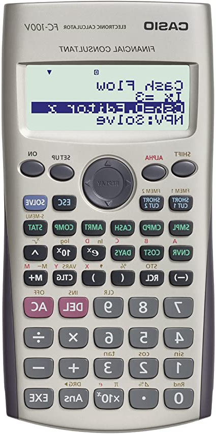 CASIO FC-100V Calculadora Financiera, 13.7 x 80 x 161 mm, color gris