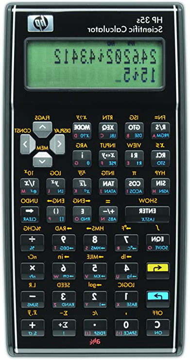 HP 35S - Calculadora financiera (desconexión automática) con funda, color negro
