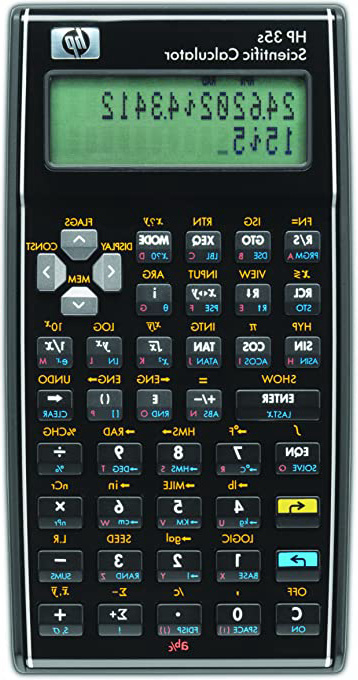 HP 35S - Calculadora financiera (desconexión automática) con funda, color negro