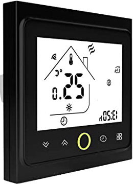 Blusea Termostato Programable WiFi 3A para calefacción Individual de calderas de Gas/Agua Funciona con Alexa/Google Home Contacto seco