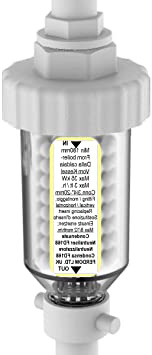 FERDOM FD168 Neutralizador De Condensado De Caldera, Recargable, Tamaño Mini. Para Todas Las Calderas De Condensación De Hasta 35 kW. Ajuste Horizontal O Vertical Para La Tubería De La Caldera.