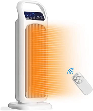 Calefactor Portátil Eléctrico Calefactor de Aire Eléctrico Cerámica de PTC Calentador de Aire Caliente 2000W/1000W/45W con Viento Calor y Natural Termoventiladores de Ventilador para Hogar y Oficina