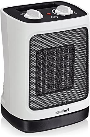 Pro Breeze Mini Calefactor Cerámico 2000W. Oscilación Automática y 2 Configuraciones de Temperatura, Blanco